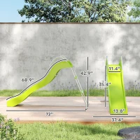 Qaba 5.7FT Outdoor Slide for Kids Ages 3-8, Climbing Step Ladder, Playground Equipment for Backyard, Garden, Green(m-3)