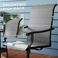 Outsunny Outdoor Swivel Dining Chairs Set of 2, High Back Swivel Chairs with All Weather Mesh for Deck, Backyard, Poolside, Grey(m-6)