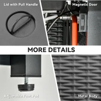 Outsunny Square Gas Fire Pit Table, Smokeless Firepit with Cover, Black(m-9)