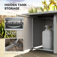 Outsunny 28" 50,000 BTU Gas Fire Pit Table with Cover and Glass Screen, Grey(m-6)