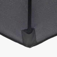 Outsunny 9FT 3 Tiers Patio Umbrella Outdoor Market Umbrella with Crank, Push Button Tilt for Deck, Backyard and Lawn, Light Grey(m-10)