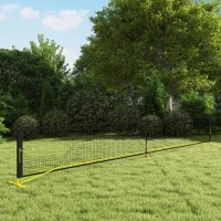 Soozier Portable Pickleball Net Set with 22FT Regulation Size Net, Carrying Bag for Indoor Outdoor Driveway, Yellow(m-10)