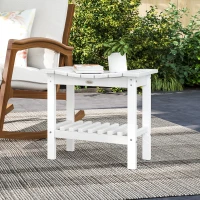 Outsunny HDPE Shower Bench, Waterproof Shower Stool with Handle, Storage Shelf, Non-Slip Pads for Indoor Outdoor, White(m-9)