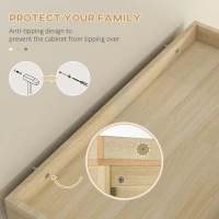 HOMCOM 72" Kitchen Cabinet, Kitchen Pantry Cabinet with 4 Doors, 2 Adjustable Shelves and Drawer, Nature Wood(m-8)