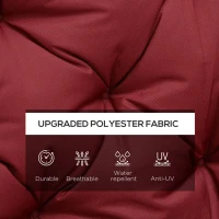 Outsunny 3 Seater Outdoor Swing Cushions with Backrest, Replacement Cushions for Patio Furniture, Wine Red(m-4)