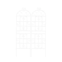 2 Pack Rustproof Metal Garden Flower Trellis with Easy Assembly, Outdoor Climbing Plant Support, 40" L x 71" H, Cream White(m-2)