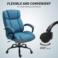 Vinsetto Executive Office Chair with Wide Seat, Computer Desk Chair with Adjustable Height, Swivel Wheels, Blue(m-7)
