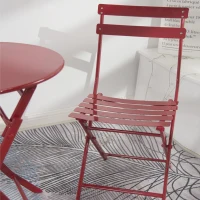 3-Piece Patio Bistro Set with Foldable Round Table and Chairs, Easy Setup, Space-Saving Design, Red(m-8)