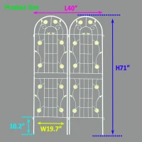 2 Pack Metal Garden Trellis with Versatile Decoration, Sturdy Iron Construction, Rustproof Climbing Plant Support, Cream White(m-3)