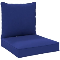 Outsunny Patio Chair Cushions, Thick Deep Seat Outdoor Seat Cushion with Back Cushion, Dark Blue(m-11)
