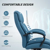 Vinsetto Executive Office Chair with Wide Seat, Computer Desk Chair with Adjustable Height, Swivel Wheels, Blue(m-9)