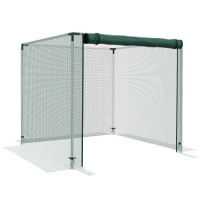 Outsunny Galvanized Steel Crop Cage, Plant Protection Tent with Zippered Door, 4' x 4', Green(m-11)
