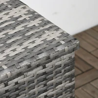 Outsunny 113 Gallon Outdoor Storage Box, Rattan Deck Box for Indoor, Patio Furniture Cushions, Grey(m-7)