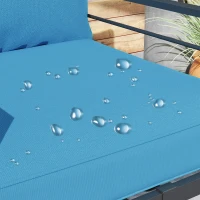 Outsunny Patio Chair Cushions, Thick Deep Seat Outdoor Seat Cushion with Back Cushion, Turquoise(m-9)