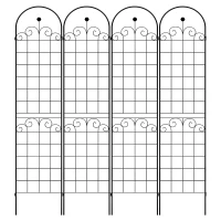4 Pack Metal Garden Trellis for Climbing Plants with Galvanized Tubes, Easy Assembled Rustproof Plant Support, 80" L x 87" H, Black(m-2)