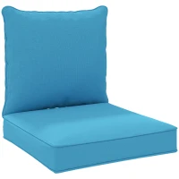 Outsunny Patio Chair Cushions, Thick Deep Seat Outdoor Seat Cushion with Back Cushion, Turquoise(m-11)