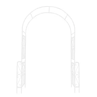 Metal Garden Arch Trellis with Anti-Rust Galvanized Tube, Easy Assembled Climbing Plant Support, 55" L x 14.5" W x 94.5" H, Cream White(m-2)