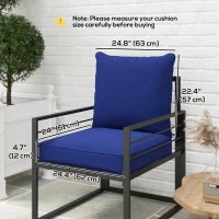 Outsunny Patio Chair Cushions, Thick Deep Seat Outdoor Seat Cushion with Back Cushion, Dark Blue(m-3)