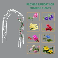 8 Styles Freely Assembled Rust-Resistant Arbor, Metal Garden Arch Trellis for Wedding, Party Archway, 59" L x 15.5" W x 98.5" H, Cream White(m-4)