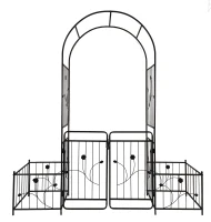 Metal Garden Arch with Anti-Rust Coating, Double Gate Design, Easy Assembled Climbing Plants Support, 79.5" L x 20" W x 86.5" H, Black(m-2)