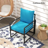 Outsunny Patio Chair Cushions, Thick Deep Seat Outdoor Seat Cushion with Back Cushion, Turquoise(m-7)