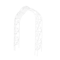 8 Styles Freely Assembled Rust-Resistant Arbor, Metal Garden Arch Trellis for Wedding, Party Archway, 59" L x 15.5" W x 98.5" H, Cream White(m-2)