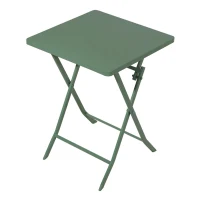 3-Piece Patio Bistro Set with Foldable Square Table and Chairs, Easy Setup, Space-Saving Design, Dark Green(m-8)