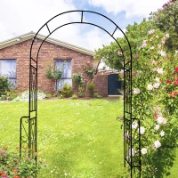 Metal Garden Arch Trellis with Anti-Rust Coated Iron, Easy Assembled Climbing Plant Support, 55" L x 14.5" W x 94.5" H, Black(m-5)