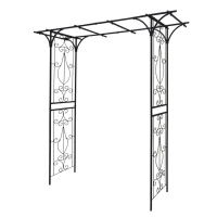 Sturdy Iron Trellis with Anti-Rust Coating, Easy Assembly, Metal Garden Arch for Climbing Plants, 80.5" L x 20.5" W x 81" H, Black(m-2)