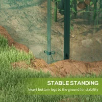 Outsunny Galvanized Steel Crop Cage, Plant Protection Tent with Zippered Door, 4' x 4', Green(m-7)