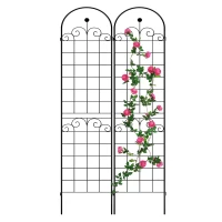 2 Pack Garden Trellis with Powder-Coated Galvanized Tube, Easy Assembly, Rustproof Plant Support for Climbing Plants, 40" L x 87" H, Black(m-12)