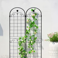 4 Pack Metal Garden Trellis for Climbing Plants with Galvanized Tubes, Easy Assembled Rustproof Plant Support, 80" L x 87" H, Black(m-5)