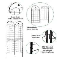 4 Pack Metal Garden Trellis for Climbing Plants with Galvanized Tubes, Easy Assembled Rustproof Plant Support, 80" L x 87" H, Black(m-4)