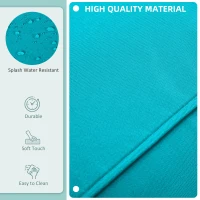 Outsunny Outdoor 14pc Patio Rattan Sofa Set Cushion Polyester Cover Replacement Set - No Cushion Included Light Blue(m-5)