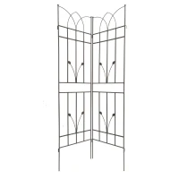 2 Pack Metal Garden Trellis with Rustproof Feature and Sturdy Iron Construction, Climbing Plant Support, Easy Assembly, Brown(m-10)