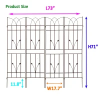 4 Pack Metal Garden Trellis with Rustproof Feature, for Climbing Plant Support, Easy Assembly, Brown(m-3)