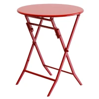 3-Piece Patio Bistro Set with Foldable Round Table and Chairs, Easy Setup, Space-Saving Design, Red(m-9)