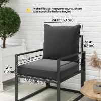 Outsunny Patio Chair Cushions, Thick Deep Seat Outdoor Seat Cushion with Back Cushion, Charcoal Grey(m-3)