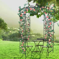 Metal Garden Arch Arbor with Anti-Rust Coating, Birdcage Shape Pergola Pavilion for Wedding, Ceremony, 81.5" L x 81.5" W x 114" H, Black(m-6)