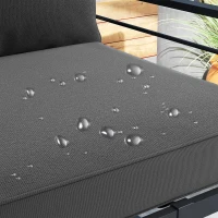 Outsunny Patio Chair Cushions, Thick Deep Seat Outdoor Seat Cushion with Back Cushion, Charcoal Grey(m-9)