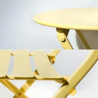 3-Piece Patio Bistro Set with Foldable Round Table and Chairs, Scratch and Rust Resistant, Yellow(m-8)