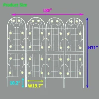 4 Pack Rustproof Metal Garden Trellis for Climbing Plant Support, Outdoor Flower Trellis, Easy Assembly, Cream White(m-3)