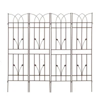 4 Pack Metal Garden Trellis with Rustproof Feature and Sturdy Iron Construction, Climbing Plant Support, Easy Assembly, Black(m-2)