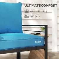Outsunny Patio Chair Cushions, Thick Deep Seat Outdoor Seat Cushion with Back Cushion, Turquoise(m-4)