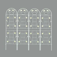 4 Pack Rustproof Metal Garden Trellis for Climbing Plant Support, Outdoor Flower Trellis, Easy Assembly, Cream White(m-8)