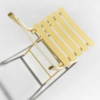 3-Piece Patio Bistro Set with Foldable Square Table and Chairs, Metal Frame, Easy Setup, Yellow(m-8)