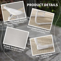 Outsunny Folding Chaise Lounge, Outdoor Sun Tanning Chair, 4-Position Reclining Back, Armrests, Removable Pillow, Light Gray(m-5)