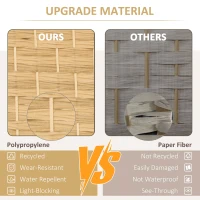 HOMCOM Folding Room Divider Screen 4 Panel 6' Tall Privacy Screen Freestanding Wood Partition for Home Office, Nature Wood(m-5)