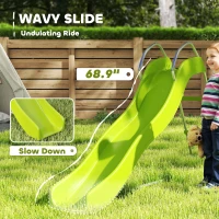 Qaba 5.7FT Outdoor Slide for Kids Ages 3-8, Climbing Step Ladder, Playground Equipment for Backyard, Garden, Green(m-5)