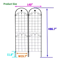 2 Pack Garden Trellis with Powder-Coated Galvanized Tube, Easy Assembly, Rustproof Plant Support for Climbing Plants, 40" L x 87" H, Black(m-3)